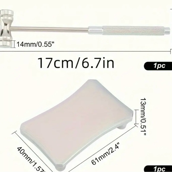 Silver Metal Hammer and Stand Set - Picture 2 of 2